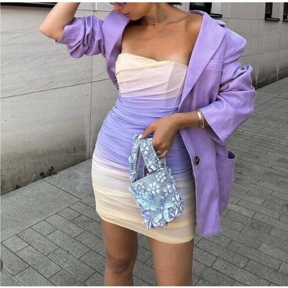 Zara STRAPLESS TULLE DRESS Size Medium - Picture 4 of 15